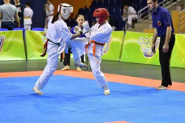 Orenburg Russia March 2017 Year Girls Compete Karate Championship Orenburg — Stock Photo, Image