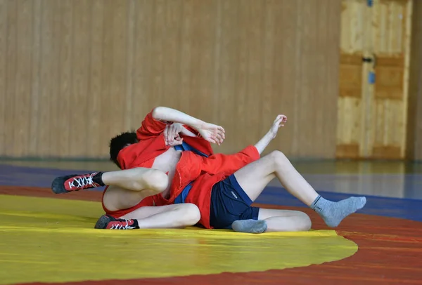 Orenburg Rússia Fevereiro 2019 Competições Meninos Autodefesa Sem Armas Campeonato — Fotografia de Stock