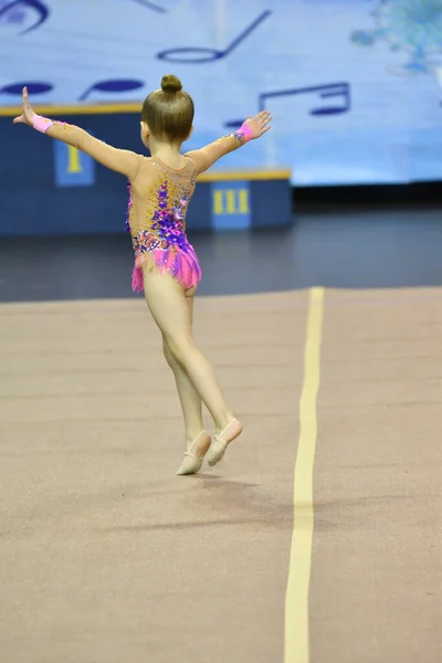 Orenburg Rússia Novembro 2017 Ano Meninas Competem Ginástica Rítmica Campeonato — Fotografia de Stock