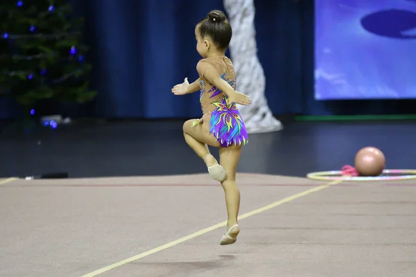 Orenburg Rusko Listopadu 2017 Rok Dívky Soutěží Rytmické Gymnastice Mistrovství — Stock fotografie