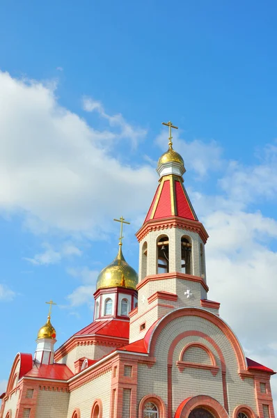 Orenburg Rosja Złota Kopuła Kościoła Prawosławnego Lecie — Zdjęcie stockowe