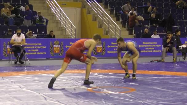 Orenburg Rússia Outubro 2020 Jovens Competem Wrestling Esportivo All Russia — Vídeo de Stock