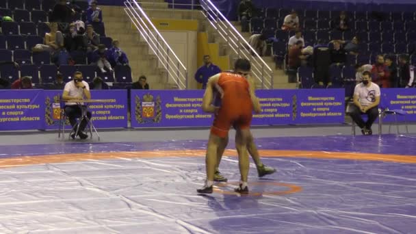 Orenburg Rússia Outubro 2020 Jovens Competem Wrestling Esportivo All Russia — Vídeo de Stock