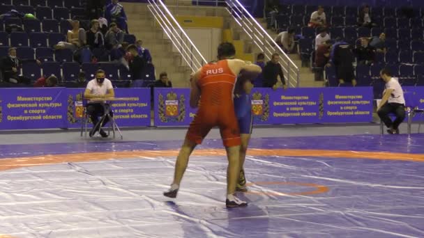 Orenburg Rusko Října 2020 Mladí Muži Utkají Sportovním Wrestlingu Celoruském — Stock video