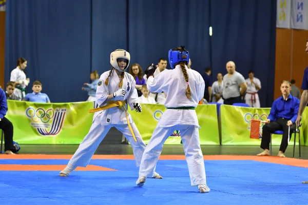 Orenburg Rusko Března 2017 Rok Dívky Soutěží Karate Mistrovství Orenburgu — Stock fotografie