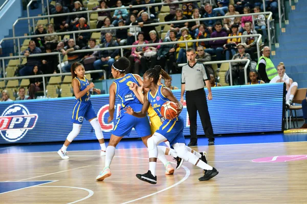 Orenburg Russia October 2019 Girls Play Basketball Euroleague Match Nadezhda — Stock Photo, Image