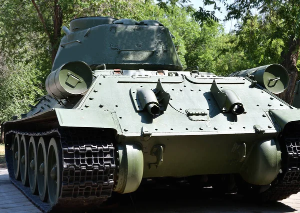 Orenburg Ryssland Stadsparken Element Vintage Tank Som Användes Andra Världskriget — Stockfoto