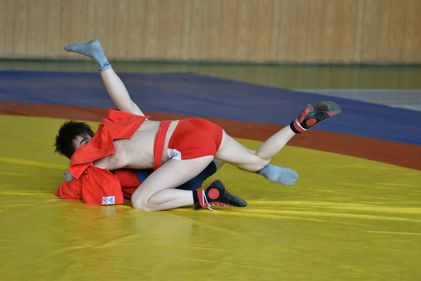 Orenburg Rusland Februari 2019 Jongenswedstrijden Zelfverdediging Zonder Wapens Kampioenschappen Schoolsporten — Stockfoto