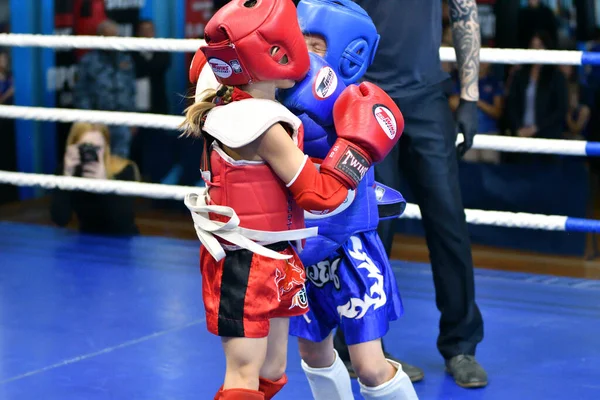 Orenburg Rusland Oktober 2019 Meisjes Nemen Deel Aan Thai Boksen — Stockfoto