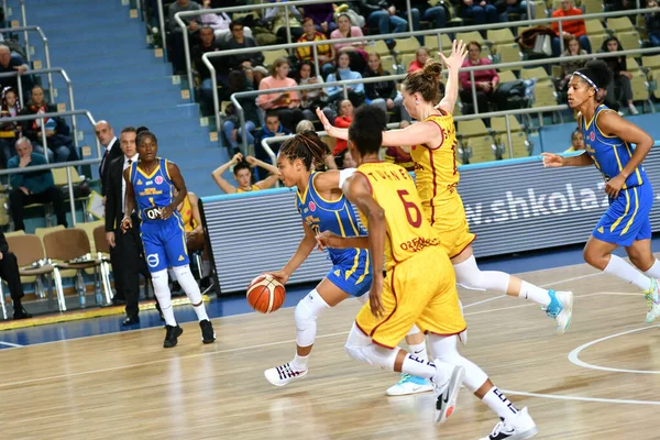 Orenburg Rusko Října 2019 Dívky Hrají Basketbal Euroligový Zápas Mezi — Stock fotografie