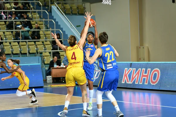 Orenburg Rusko Října 2019 Dívky Hrají Basketbal Euroligový Zápas Mezi — Stock fotografie