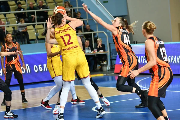 Orenburg Russia Novembre 2019 Ragazze Giocano Basket Nella Partita Del — Foto Stock