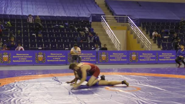 Orenburg Russland Oktober 2020 Junge Männer Wetteifern Beim Allrussischen Sportringturnier — Stockvideo