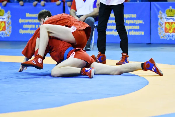 Orenburg Rosja Lutego 2019 Zawody Chłopców Samoobrona Bez Broni Mistrzostwach — Zdjęcie stockowe