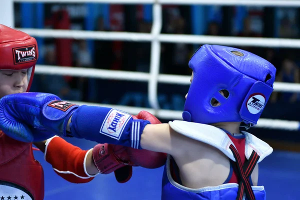 Orenburg Russia October 2019 Boy Compete Thai Boxing Orenburg Cup — Stock Photo, Image