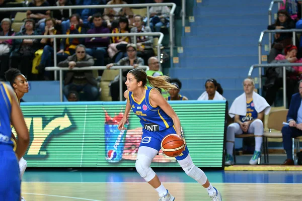 Orenburg Rusko Října 2019 Dívka Hraje Basketbal Euroligový Zápas Mezi — Stock fotografie