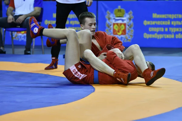 Orenburg Ryssland Februari 2019 Boy Tävlingar Självförsvar Utan Vapen Mästerskapet — Stockfoto