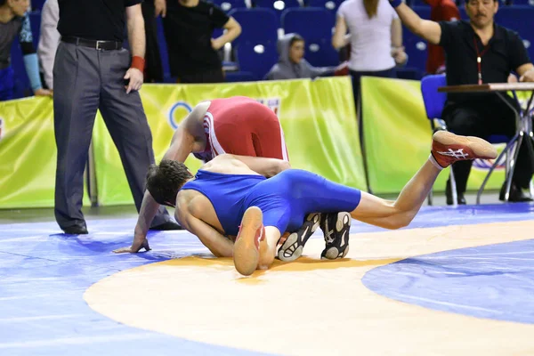 Orenburg Rusland Maart 2017 Jongen Neemt Deel Aan Het Sportworstelen — Stockfoto