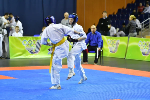 Orenburg Rusland Maart 2017 Jongen Neemt Deel Aan Karate Voor — Stockfoto