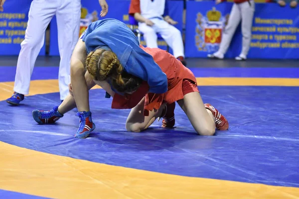 Orenburg Russia February 2019 Girls Competitions Self Defense Weapons Championship — Stock Photo, Image