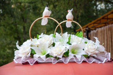 Wedding car decoration clipart