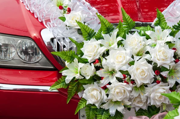 Esküvői autó dekoráció — Stock Fotó