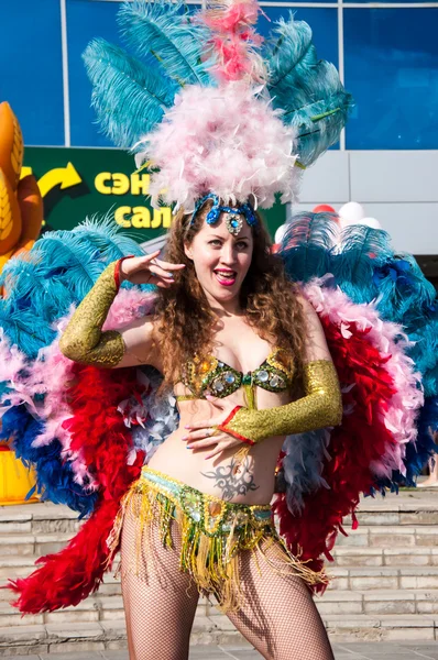 The girl at the celebration of the city — Stock Photo, Image