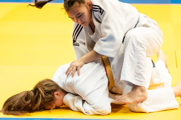 The duel of the two judokas — Stock Photo, Image