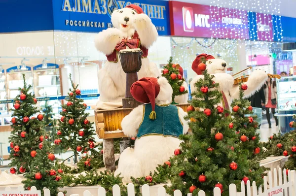 Boże Narodzenie niedźwiedź polarny — Zdjęcie stockowe