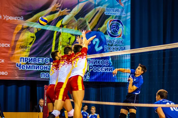 Competições masculinas no voleibol — Fotografia de Stock