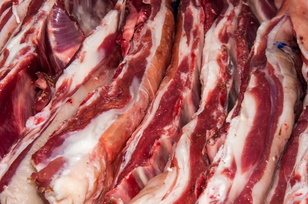 Fresh meat of mutton is sold at the Bazaar — Stock Image Fresh meat of mutton is sold at the Bazaar Stock Image