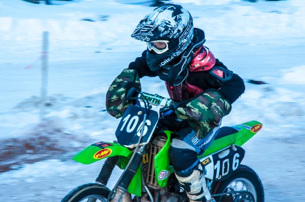 Motorcross in de winter — Stockfoto