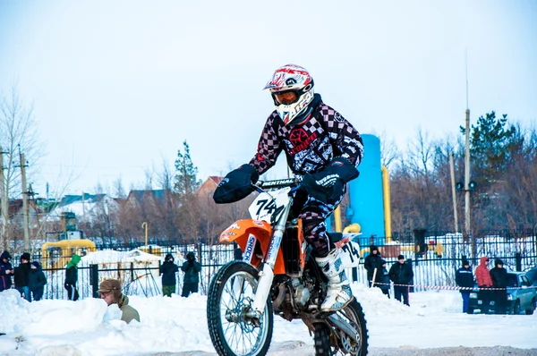 Motorcross in de winter — Stockfoto