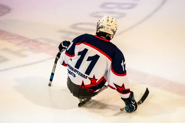 Spel i ishockey sledge — Stockfoto