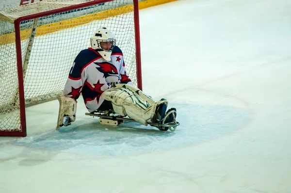 Hra v sledge hokejový — Stock fotografie