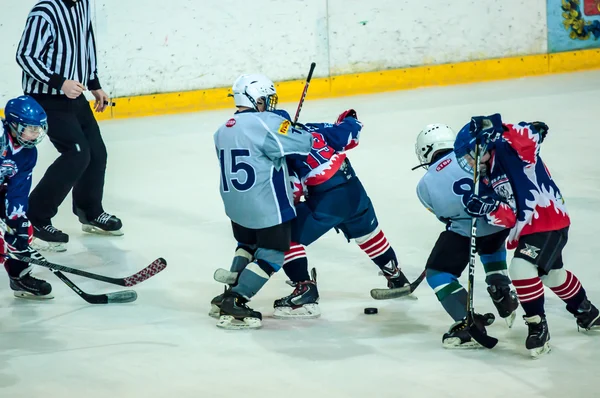 The boys are playing hockey — Stock Photo, Image