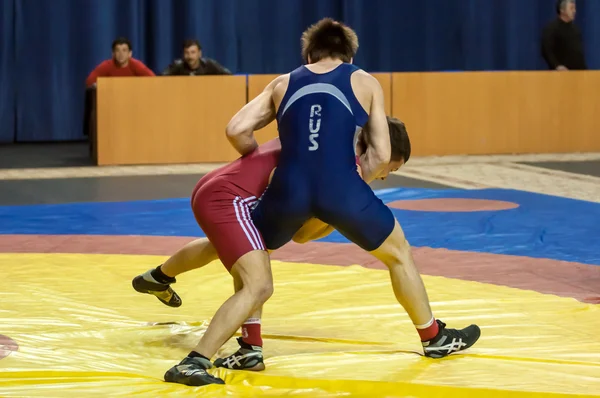 Concursos em Greco-Roman wrestling em Orenburg, Rússia — Fotografia de Stock