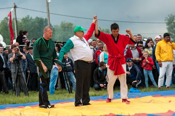 Wrestling at the Sabantuy Festival or Koresh — Stock Photo, Image