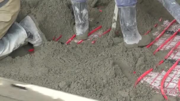 Werken voor de bouw van het huis — Stockvideo