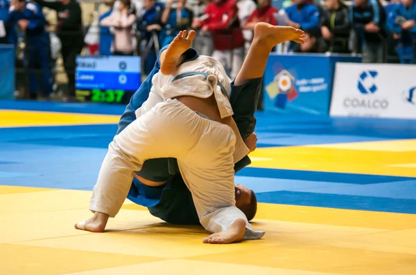 Jungen messen sich im Judo — Stockfoto