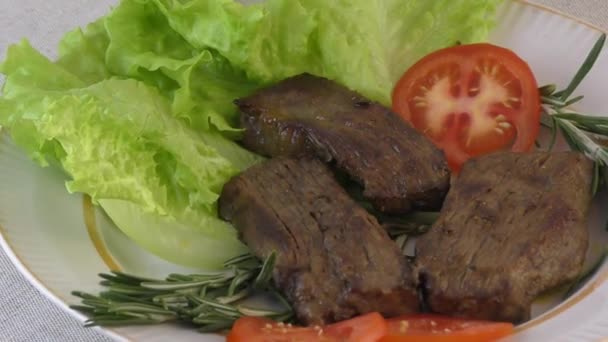 Fry meat beef — Stock Video