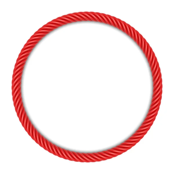 赤い丸いロープ フレーム — ストック写真
