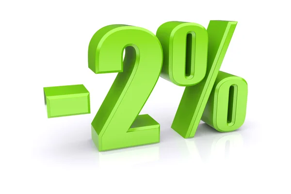 2% discount on a white — Stock Photo, Image