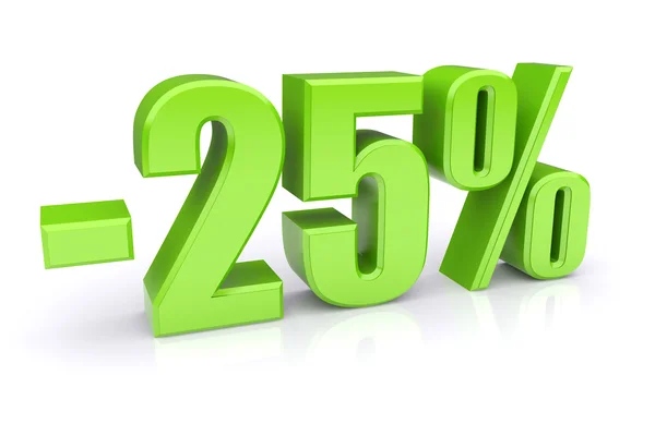 25% zniżki na białym — Zdjęcie stockowe