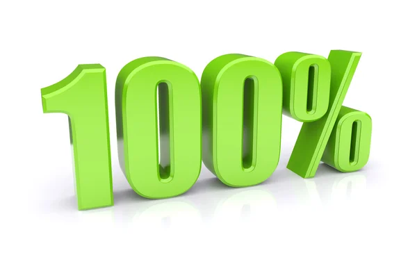 Groene 100% op een wit — Stockfoto