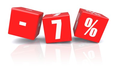 Beyaz bir % 7 indirim küpleri