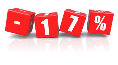 Beyaz bir % 17 indirim küpleri