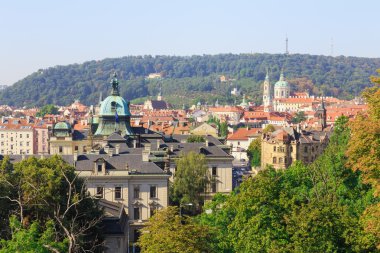 Prag. Üstten Görünüm şehrin mimari cityscape