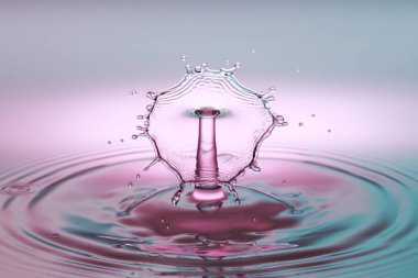 Çarpışma dalgası suya düşen iki damla damlatıyor.