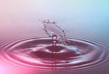 Çarpışma dalgası suya düşen iki damla damlatıyor.